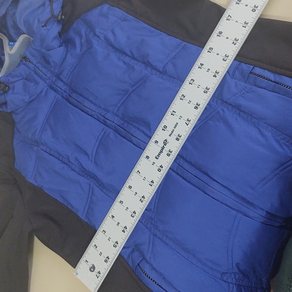 Guess Two Tone Winter Coat Blue/Black Med - Picture 11 of 16